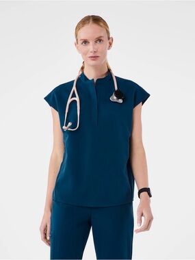 Rafaela oversized scrub top - deep reef
